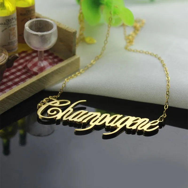 Personalized Contemporary Font Unique Name Necklace Sterling Silver - Belbren