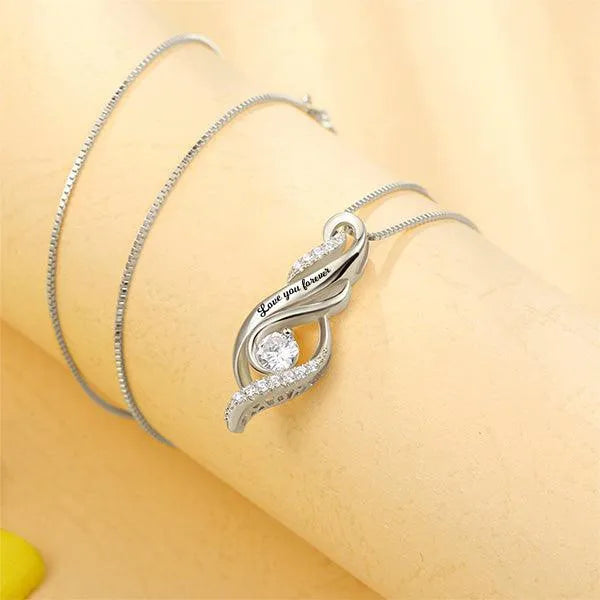 Personalized Flame-shaped Birthstone Necklace - Belbren