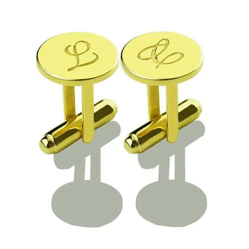 Personalized Initial Cufflinks in Sterling Silver, Stainless Steel, Platinum Plated, or 18K Gold - Monogram Custom Gifts - Belbren