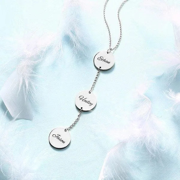 Personalized Name Disc/Coin Necklace Gold Plated Silver - Belbren