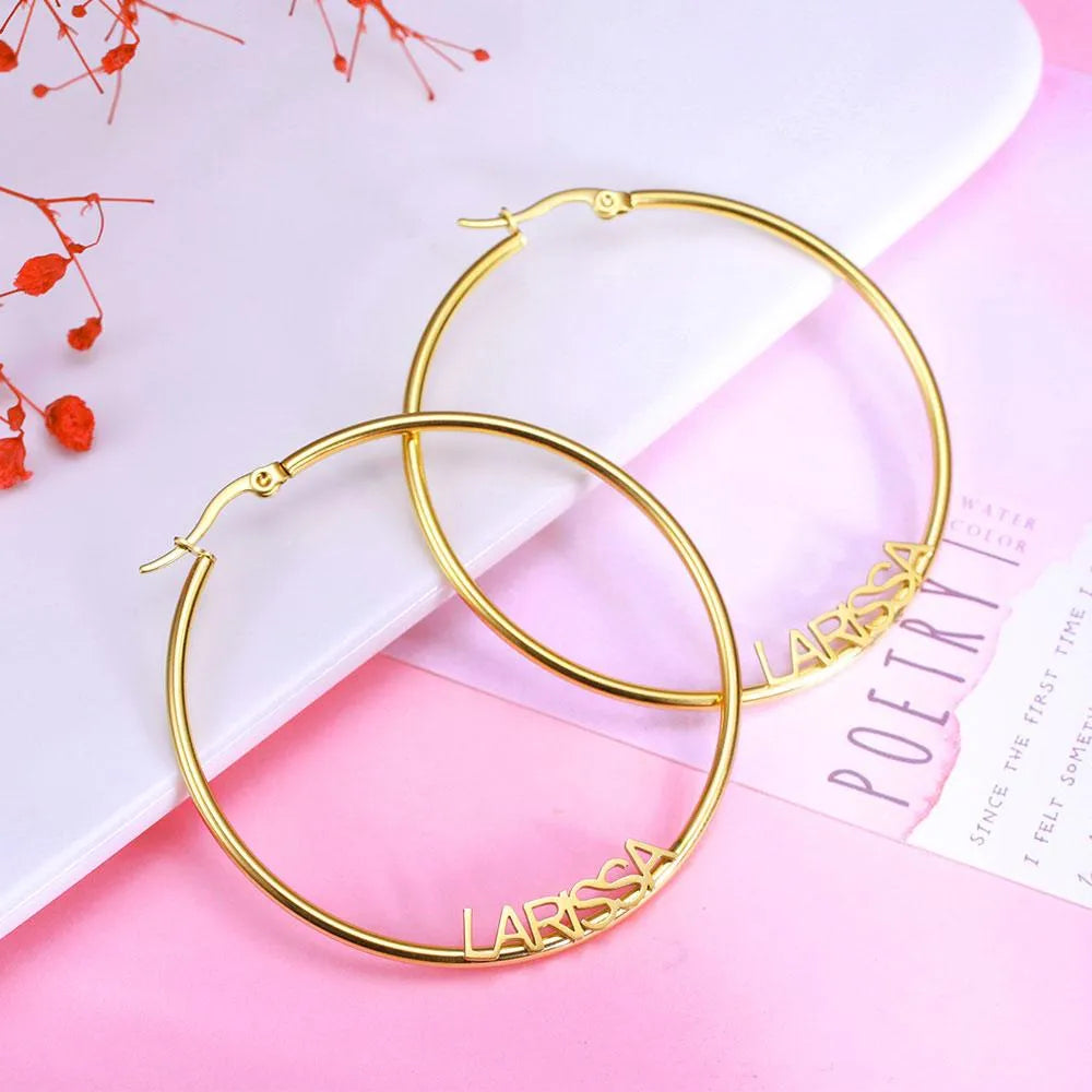 Personalized Name Hoop Earrings - Belbren