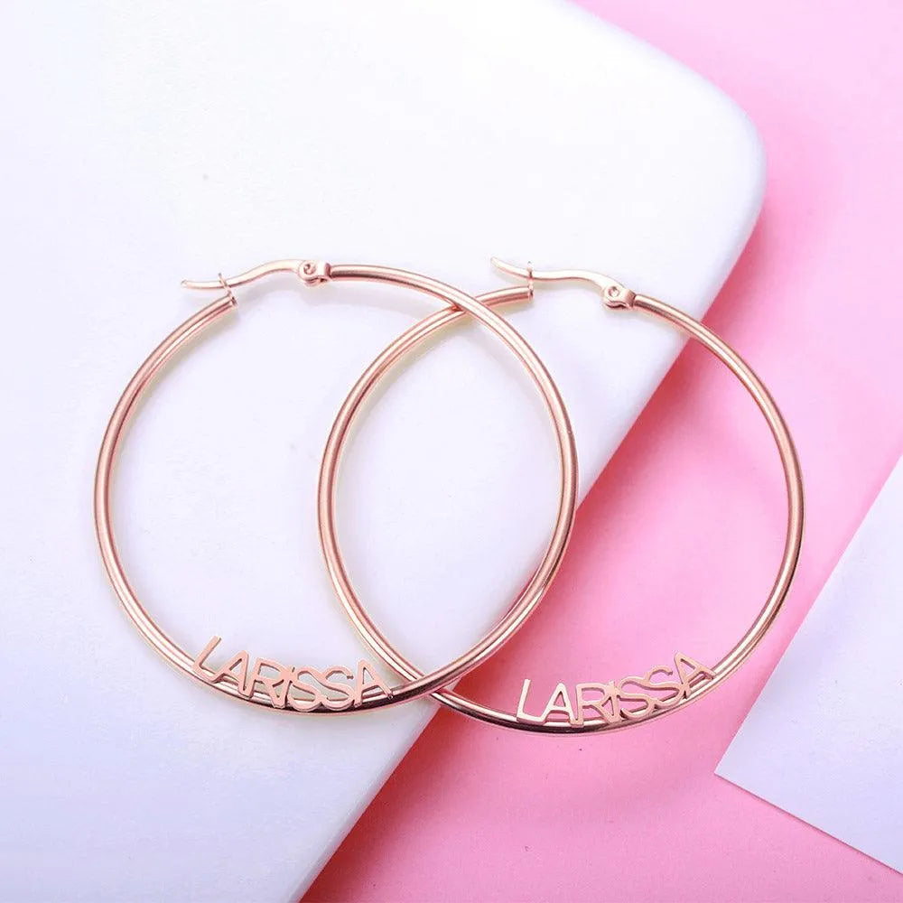 Personalized Name Hoop Earrings - Belbren
