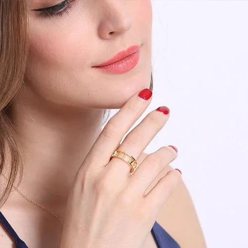 Personalized Roman Numerals Ring - Sterling Silver, Platinum, or 18K Gold Plated - Custom Date Jewelry for Engagement or Wedding - Belbren