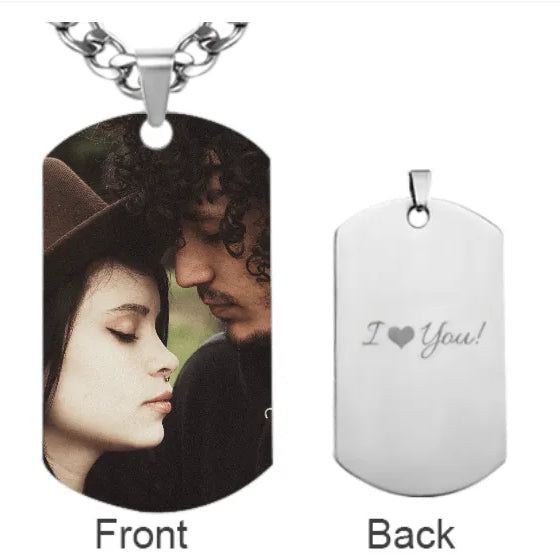 Personalized Stainless Steel Photo Dog Tag Necklace - Belbren