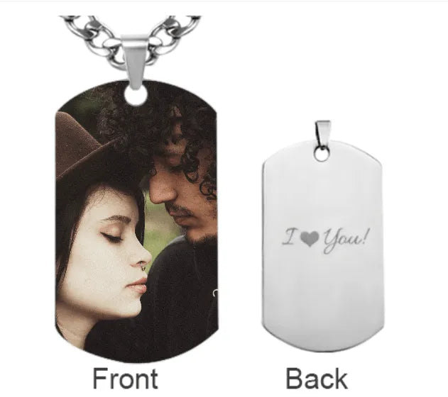 Personalized Stainless Steel Photo Dog Tag Necklace - Belbren