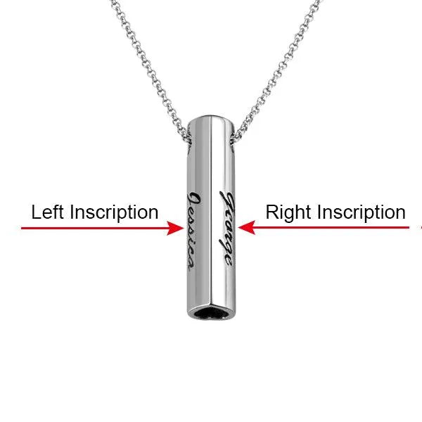 Personalized Sterling Silver Bar Necklace Set for Couples - Custom Engraved Pendant - Elegant Gift for Loved Ones - Belbren