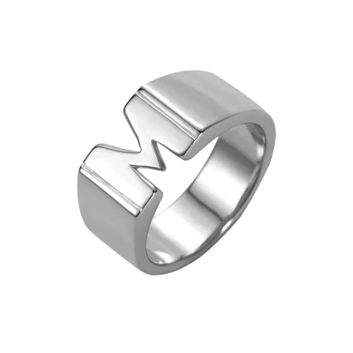 Personalized Sterling Silver Name Ring - Customizable Monogram Initial Ring for Men and Women - Available in Silver, Gold, and Rose Gold - Belbren