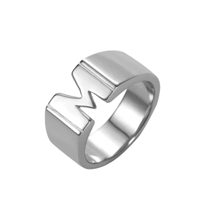 Personalized Sterling Silver Name Ring - Customizable Monogram Initial Ring for Men and Women - Available in Silver, Gold, and Rose Gold - Belbren