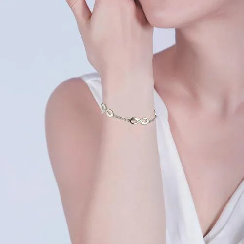 Personalized Triple Infinity Name Bracelet Sterling Silver - Belbren