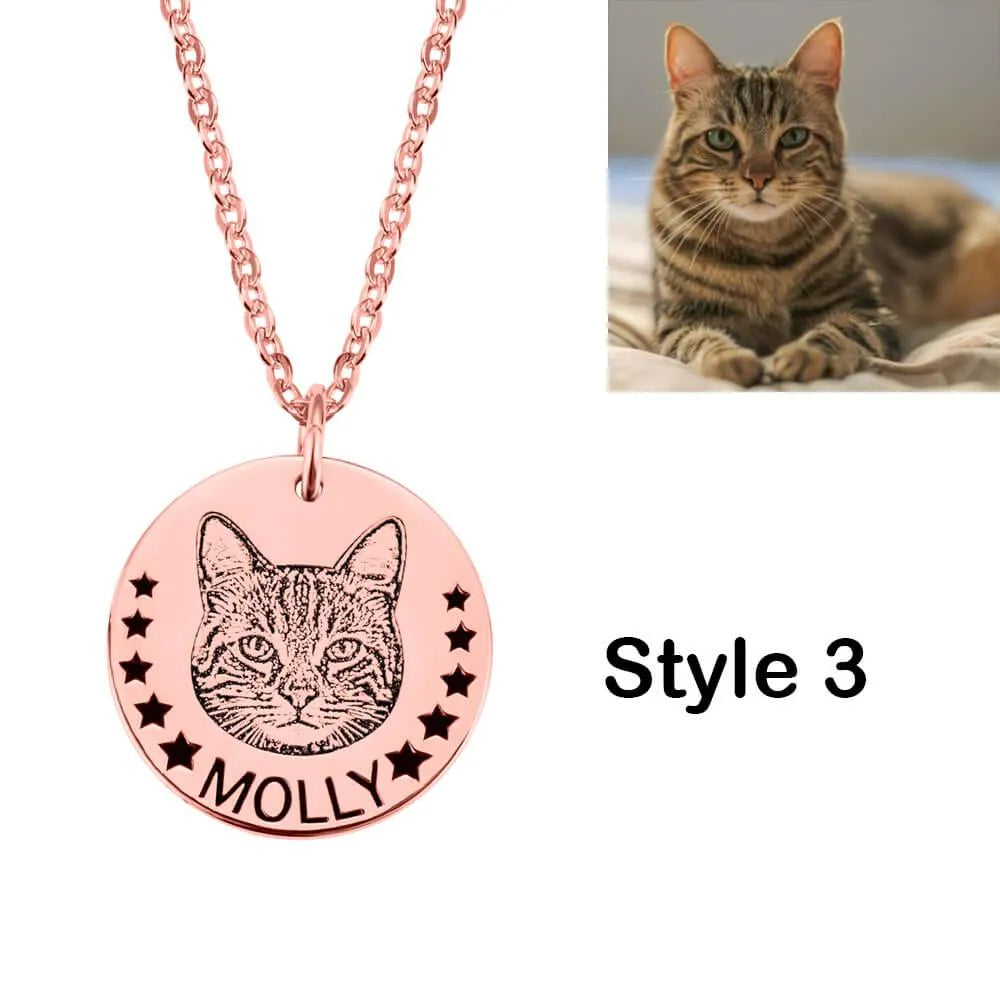 Pet Photo Necklace | Dog Photo Necklace | Picture Necklace | Personalized Cat Necklace | Pet Memorial Gift | Pet Lover Gift - Belbren