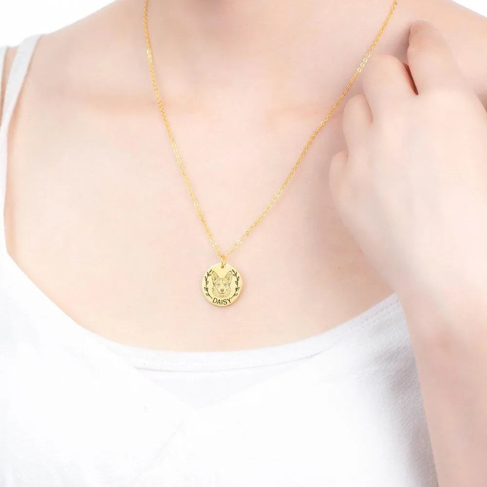 Pet Photo Necklace | Dog Photo Necklace | Picture Necklace | Personalized Cat Necklace | Pet Memorial Gift | Pet Lover Gift - Belbren