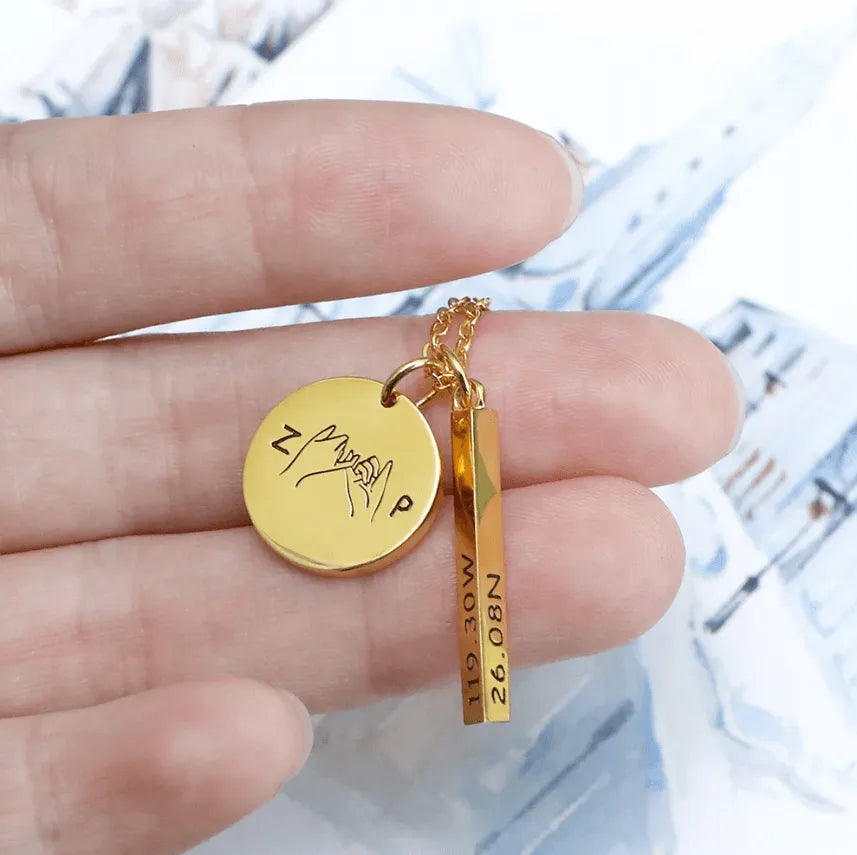 Pinky Promise Necklace | Pinky Swear | Hand Gesture Necklace | Sister, Best Friends Necklace | Mother Daughter Hand Gestures Pinky Necklace - Belbren