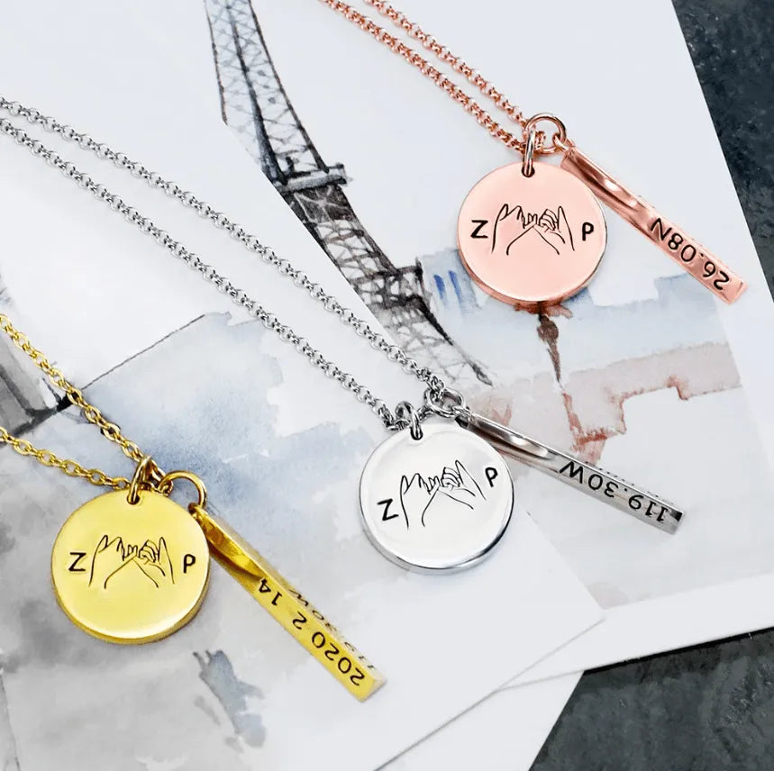 Pinky Promise Necklace | Pinky Swear | Hand Gesture Necklace | Sister, Best Friends Necklace | Mother Daughter Hand Gestures Pinky Necklace - Belbren