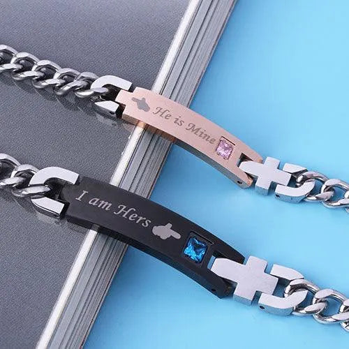 Premium Couples Bracelet Set - Stainless Steel with Birthstones, His & Hers, Perfect for Gifts & Special Occasions - Belbren