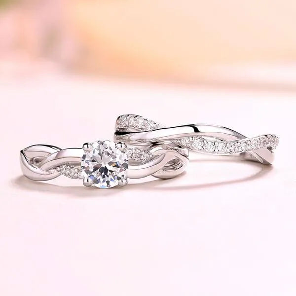 Sterling Silver Engagement Rings: Womens Wedding Ring Sets With Circle Cz Stone Anniversary Promise Bands From Simplefashion2016, $13.37 Sterling Silver Engagement Rings: Womens Wedding Ring Sets With Circle Cz Stone Anniversary Promise Bands From Simplefashion2016, $13.37