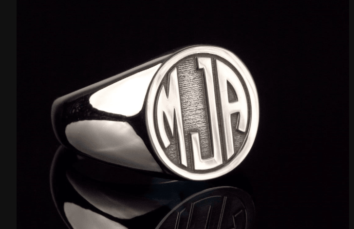 The Timeless Elegance of Monogram Signet Ring | Angel Wing Birthstone ...
