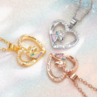 Gold, silver and rose gold personalized unicorn heart necklaces