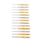 Crochet hook size range from 3 mm to 12 mm