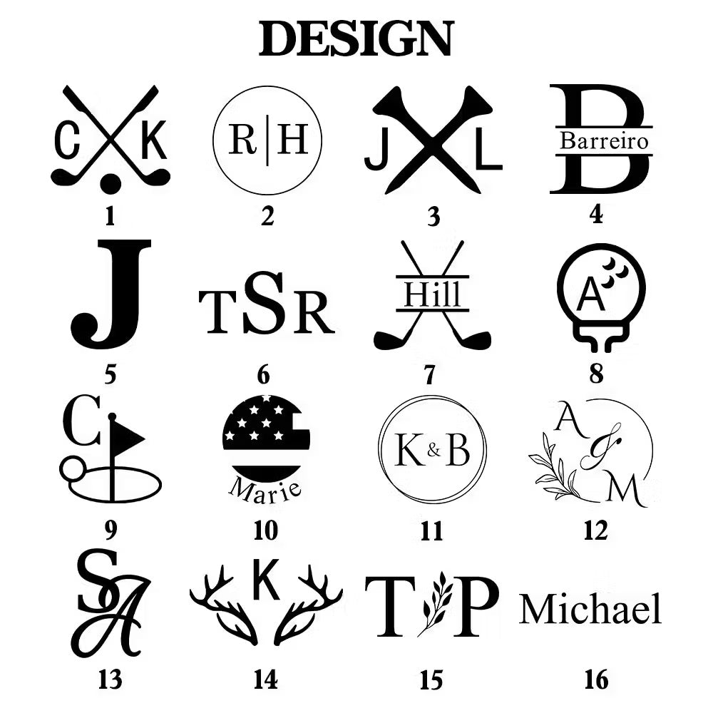 Custom engraving design options for personalized golf tee holder