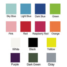Personalized dog tennis ball holder colour chart with available colour choices
