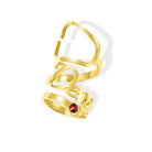 Gold personalized stethoscope ID tag with name and birthstone