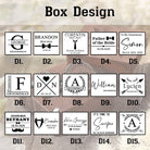 Personalized walnut cufflink box engraving design options for men and groomsmen