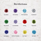 Birthstone color options by month for personalized stethoscope name tags