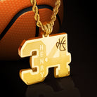 Custom Basketball Necklace - Personalized Jersey Number & Name - Stainless Steel Pendant - Sports Gift for Players and Fans - Belbren