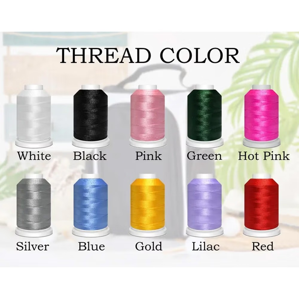 Embroidery thread color options for personalized golf shoe bag