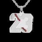 Custom Baseball Necklace | Personalized Jersey Number & Name Pendant | Stainless Steel Sports Gift for Players & Fans - Belbren