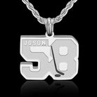 Custom Ice Hockey Necklace - Personalized Player Number & Name | Champion Team Gifts | Kids & Men's Hockey Fan Presents - Belbren