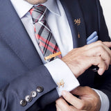 Personalized Initial Name Cufflinks, Tie Bar & Lapel Pin | Groomsmen Gift | Wedding Gold Lapel Pin | Men Suits Initial Brooch