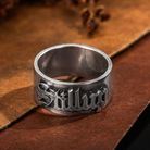 Custom Gothic Name Ring | Old English Font Unisex Ring in Brass or Sterling Silver 925 | Tattoo-Inspired Gothic Name Ring - Belbren