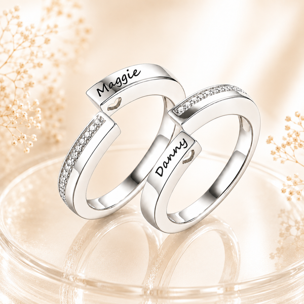Personalized Infinity Interlocking Couple Rings