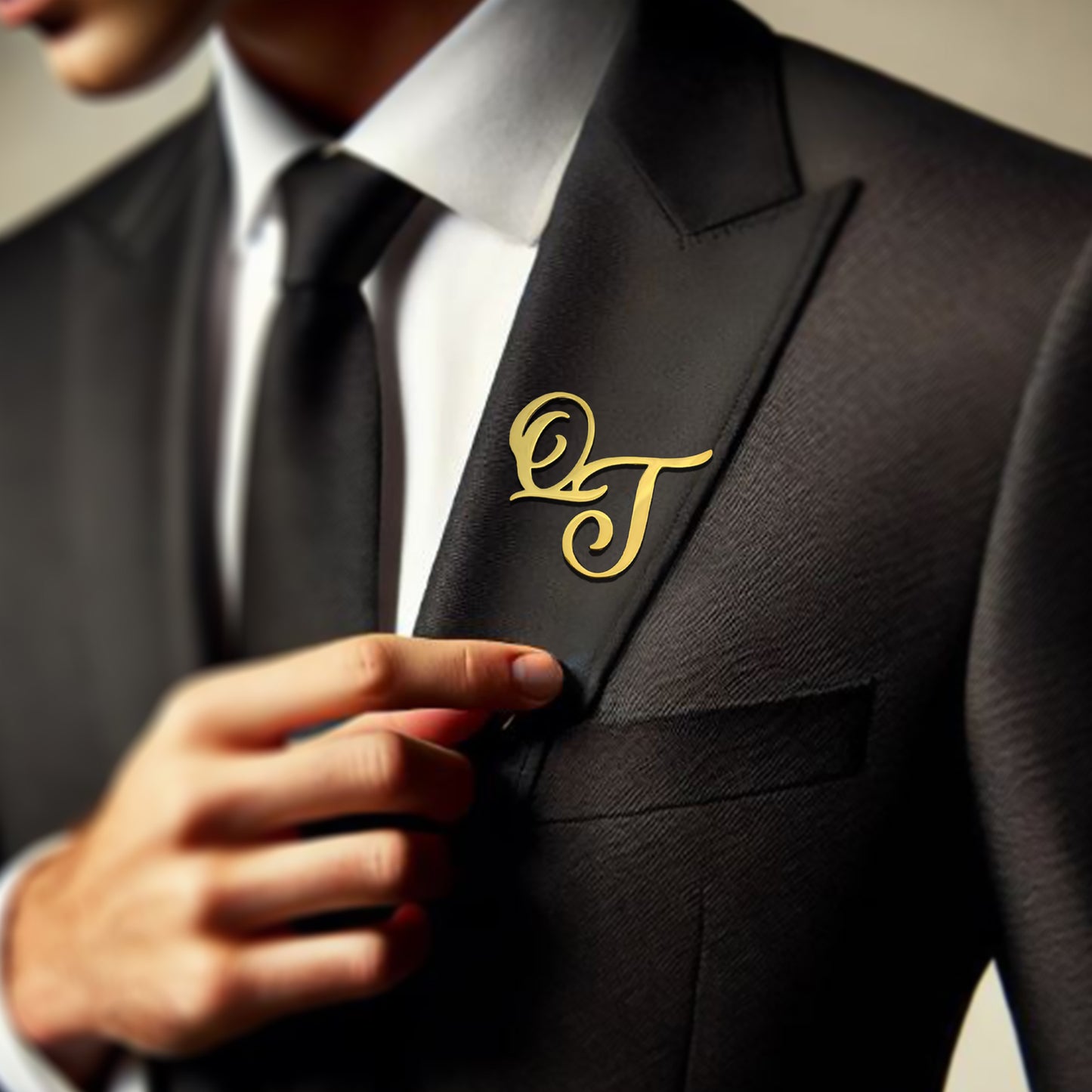 Custom Initial Lapel Pins – Personalized Elegant Lapel Pin for Men – Perfect Gift for Weddings, Grooms, and Special Occasions