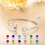 Personalized Grandma & Granddaughter Heart Bracelet - Custom Birthstone Jewelry, Ideal Christmas & Birthday Gift, Symbol of Eternal Love