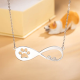Pet Name Necklace | Personalized Name Pet Paw Memorial Necklace | Infinity Dog Name Necklace with Paw | Pet Lovers Gift