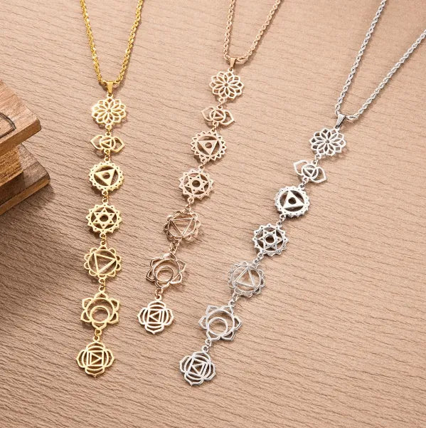 Dainty 7 Chakra Pendant Necklace - Spiritual Energy Jewelry, Healing Necklace, Perfect Gift for Yoga/Reiki and Boho Lovers - Belbren