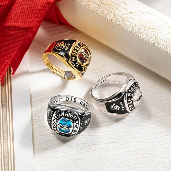Personalized Graduation Ring | Custom Class Ring with Name & Engraving | Signet Ring