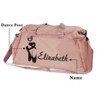 Pink custom name dance bag showing selectable dancer pose placement