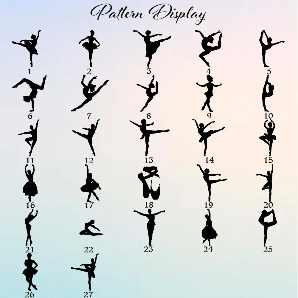 Personalized dance bag design chart with multiple dancer pose options