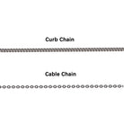 Curb chain and cable chain options for horse hoof pendant necklace