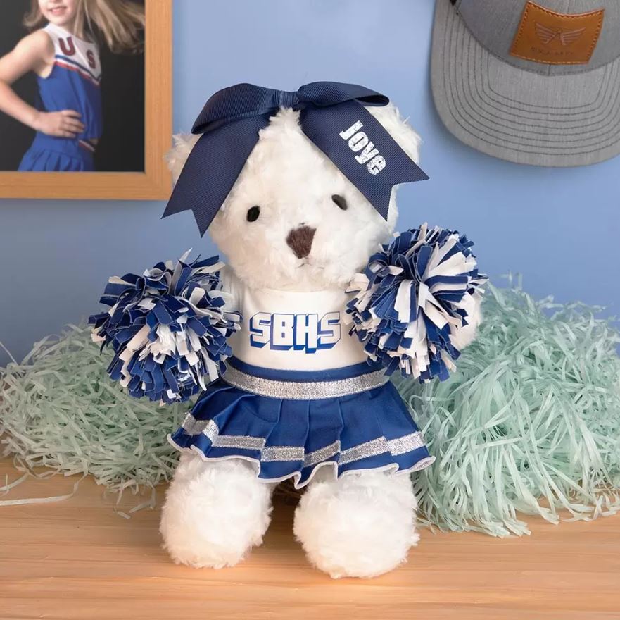 Personalized Cheerleading Bear Plush - All-Star Cheerleader Teddy Bear, School Spirit Gift for Girls, Daughters, and Nieces