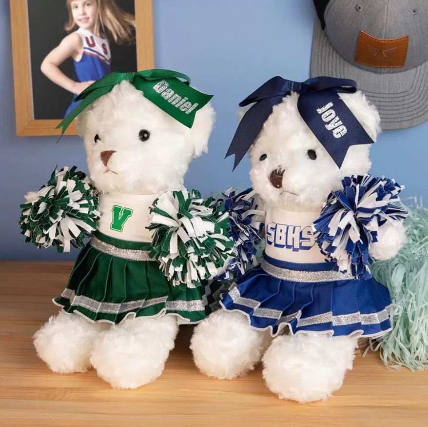 Personalized Cheerleading Bear Plush - All-Star Cheerleader Teddy Bear, School Spirit Gift for Girls, Daughters, and Nieces