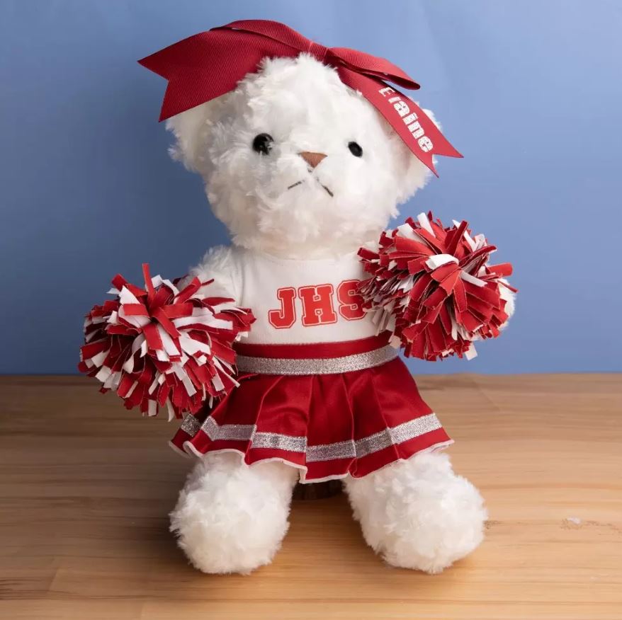 Personalized Cheerleading Bear Plush - All-Star Cheerleader Teddy Bear, School Spirit Gift for Girls, Daughters, and Nieces