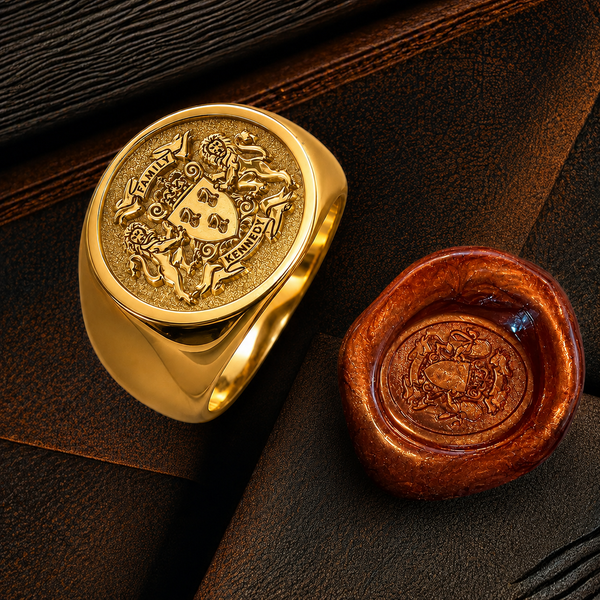 Personalized Family Crest Wax Seal Ring