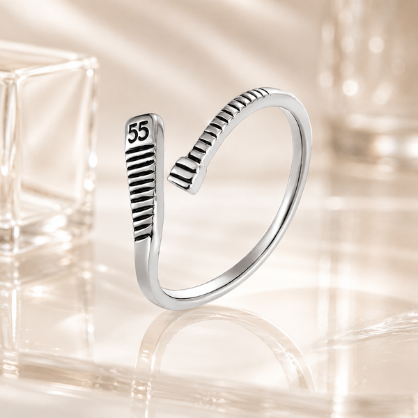 Personalized Hockey Stick Ring | Custom Ice Hockey Number Ring for Players & Fans