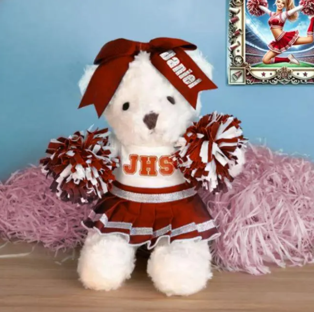 Personalized Cheerleading Plush Bear | Custom Cheer Teddy | School Spirit Gift for Cheerleaders, Girls, Daughters, Nieces & Coaches - Belbren