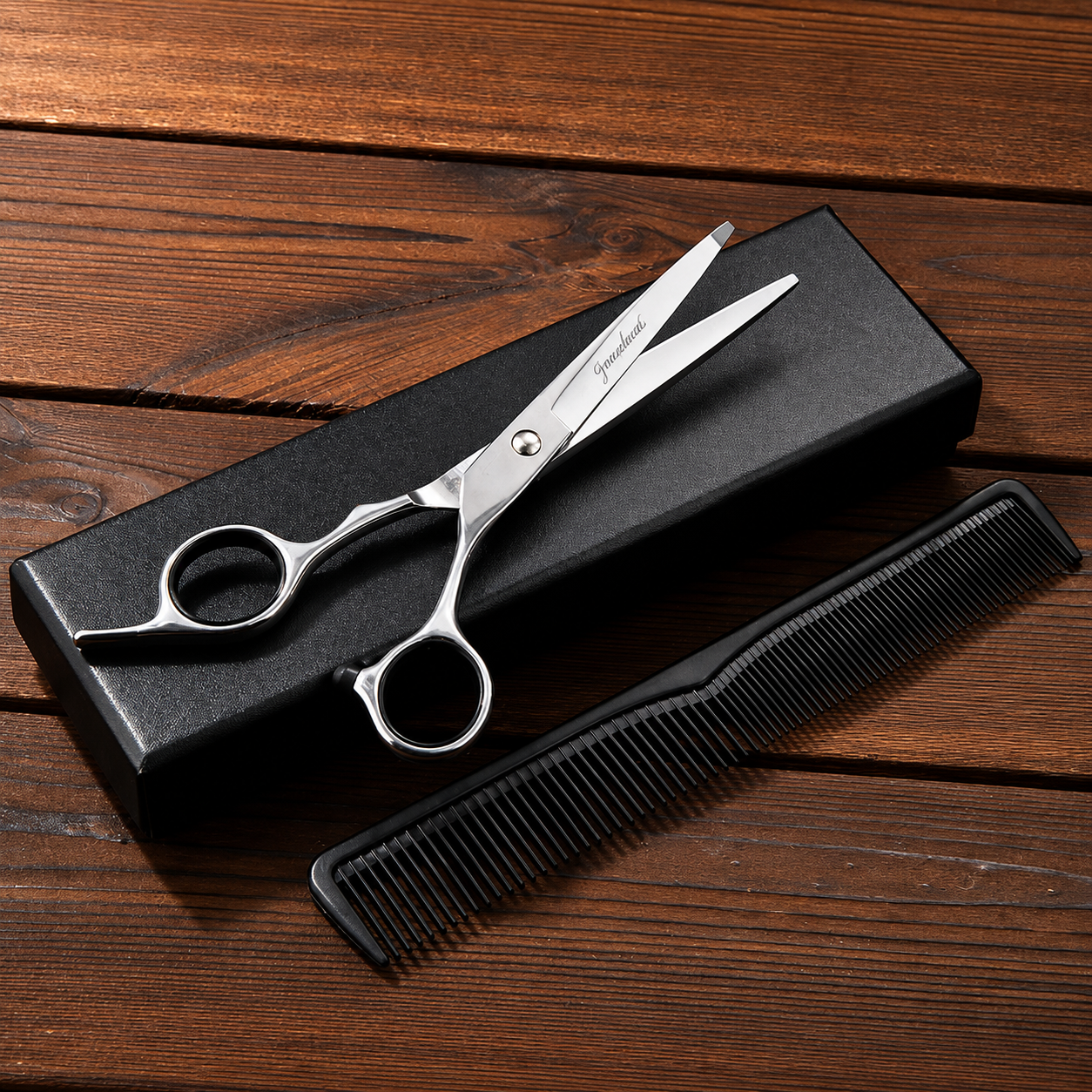 Engraved barber scissors in premium gift box