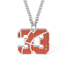 A basketball-themed pendant featuring the number "30" with the name "Logan" engraved on it, hanging on a silver chain.